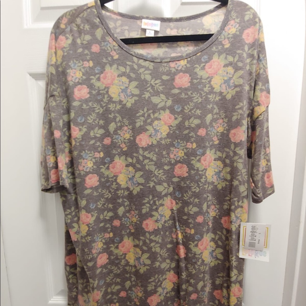 LulaRoe Irma in Gray Floral Pattern